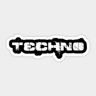 techno distorted logo Sticker